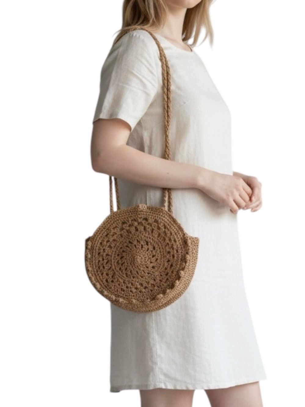 Laura Jones Rattan Woven Purse.